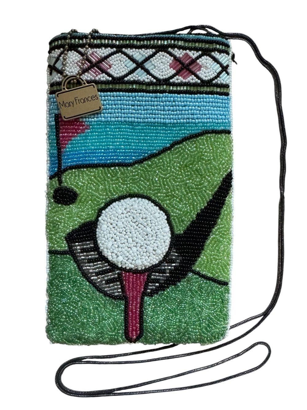 Mary Frances Fairway Beaded Golf Phone Crossbody - Green